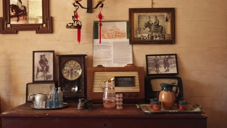 table with various folklore artifacts in greece, crete island