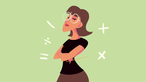 maestra en el carácter de la clase