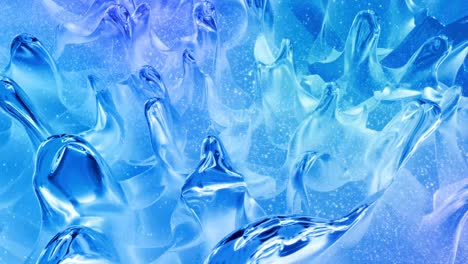looped abstract liquid background with wavy sparkling pattern on shiny glossy surface. viscous blue fluid like surface of foil or brilliant glass. beautiful creative festive backdrop. simple bright bg