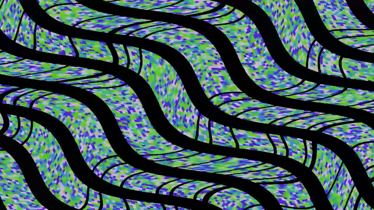 Abstract Wavy Pattern with Digital Pixelated Texture