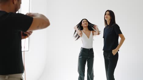 Fashion photo shoot in studio