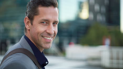 businessman on a city bike