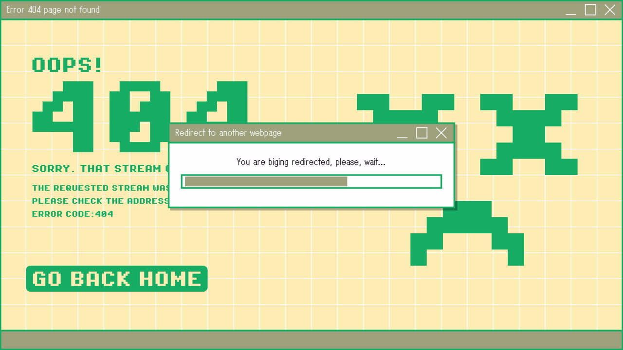 픽셀 아트 404 오류 페이지