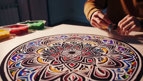 sand art mandala creation