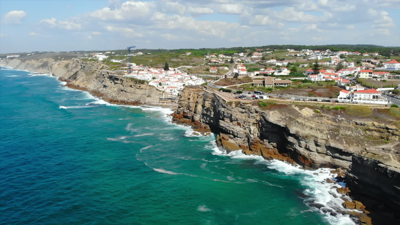 Coastal Village with Cliffs and Ocean View