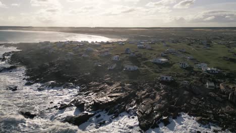 Cabo-Polonio-Hamlet,-Uruguayan-Coast-in-Rocha,-drone-aerial-view