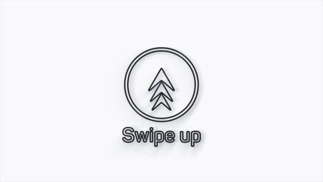 line swipe up animation button. application and social network icons, swipe up for advertising. social media scroll arrows. 4k video animation with alpha channel