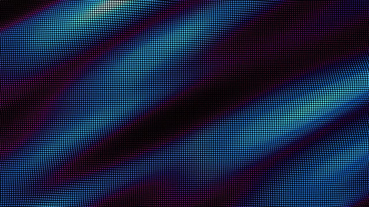 ondas en bucle de puntos coloridos. salpicaduras de datos digitales de una matriz de puntos. glitch suave futurista elemento ui