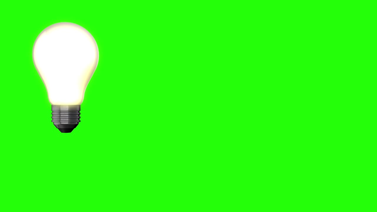 Green screen Clear Bulb beautiful glowing animation showing idea creative minds