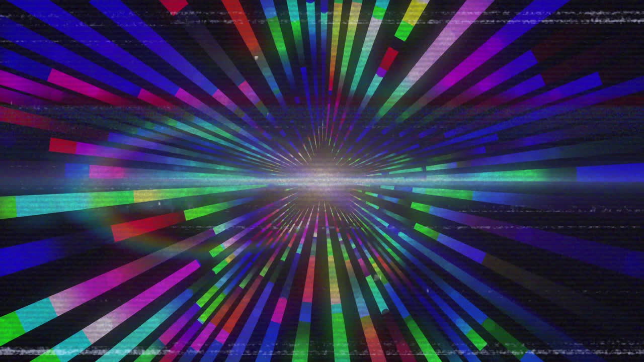 con líneas de pantalla interferencia mostrando espectáculo de luces