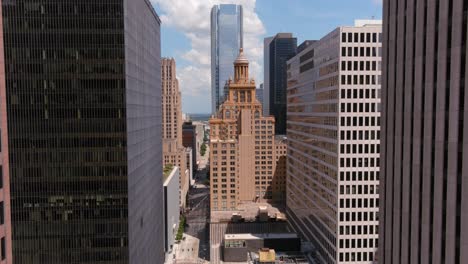 aerial of buildings in downtown houston