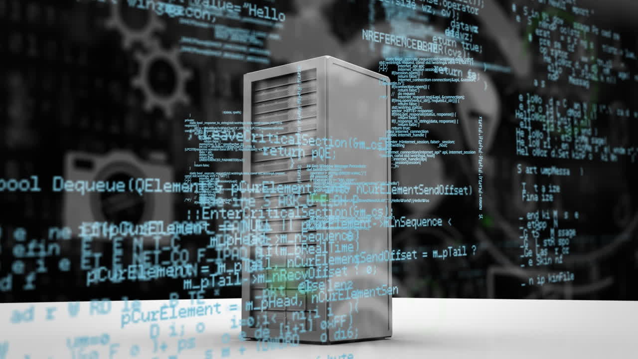 animación del procesamiento de datos y los iconos multimedia a través del servidor