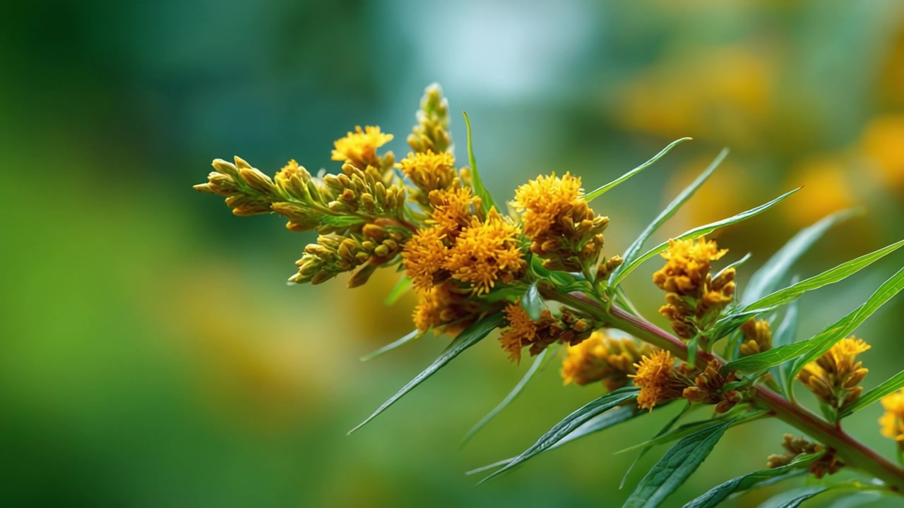 Vibrant Yellow Blossoms Displayed on a Green Background in Two Frames of Nature, Highlighting the Beauty of Flora and the Serenity of the Environment
