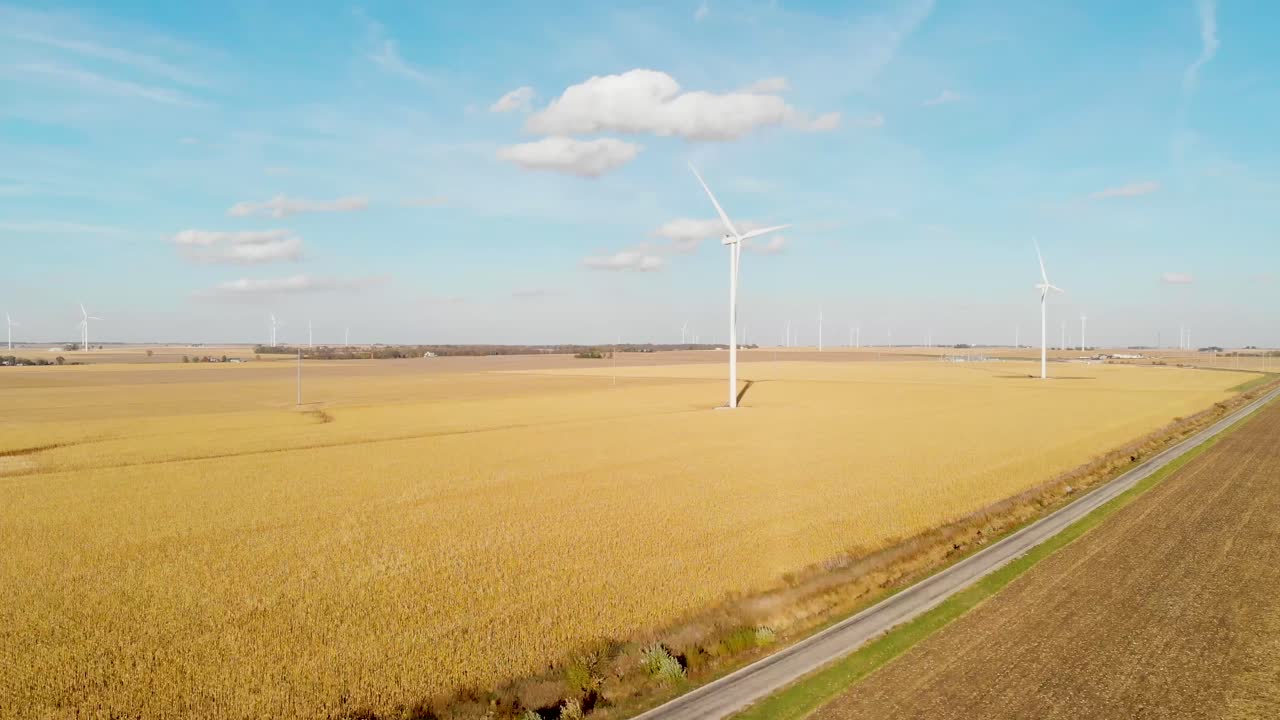 북부 일리노이 시골 미국의 풍력 에너지 생산
