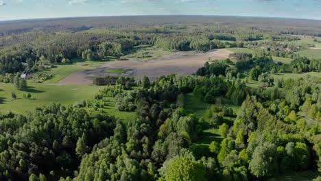 drone aerial forest shot of warmia poland