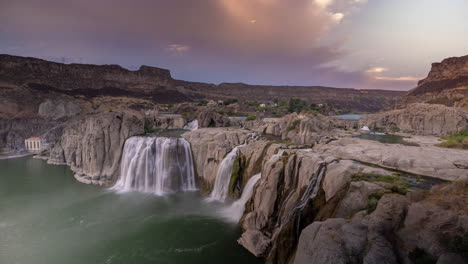 Time-Lapse-of-Magical-Sunset-Above-Shoshone-Falls-Idaho-USA