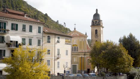 italian town with church and autumn colors