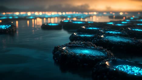 glowing alien landscape at sunrise