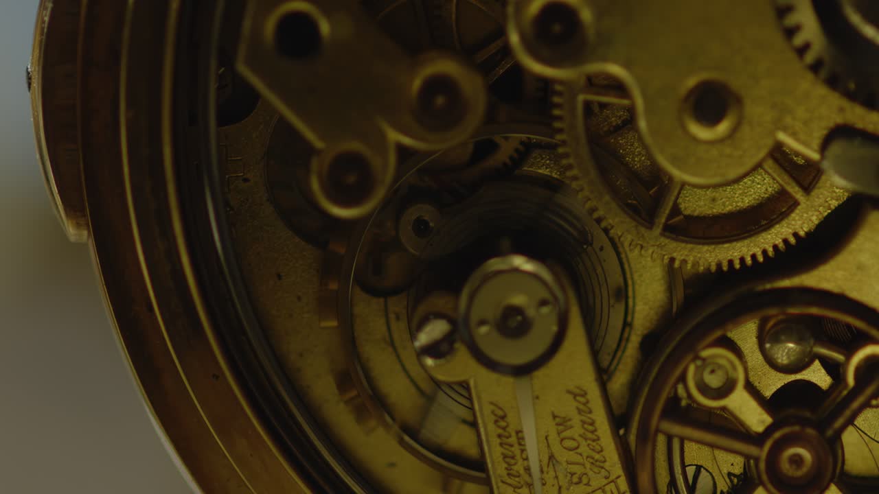 The gears in the watch turn fast