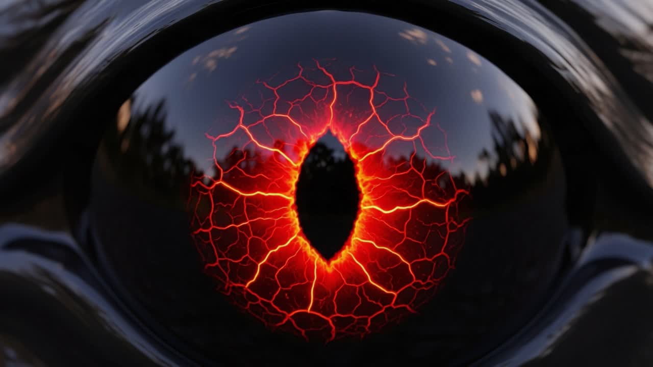 Captivating Visual Evolution: From Striking Aura to Mysterious Dimming, Observing the Transformation of an Enigmatic Eye in a Surreal Environment