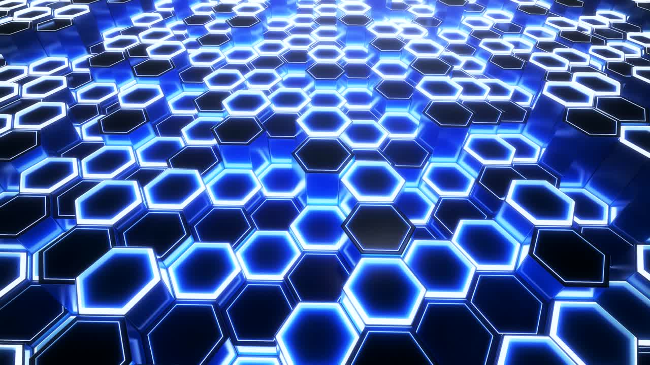 Hexagonal Grid. Abstract Technology Animation.