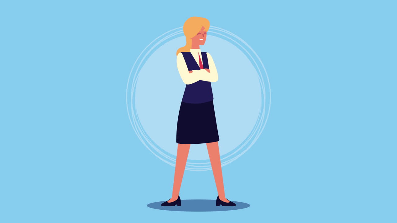 une femme d'affaires blonde élégante animation de personnage