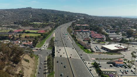 aerial view over the five freeway in san clemente, california