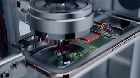 robotic assembly and precision work on electronic circuit board