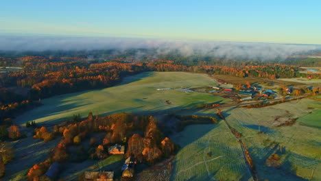 amazing autumn aerial on a sunny day