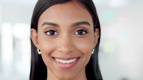 Closeup-of-attractive-young-Indian-woman's-face