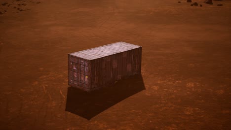 contenedor de envío abandonado en el desierto
