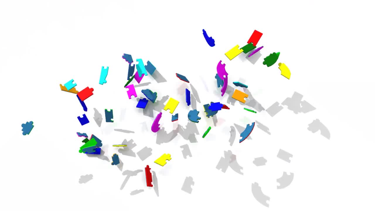 타이틀을 형성하는 3d 조각 팀 빌딩