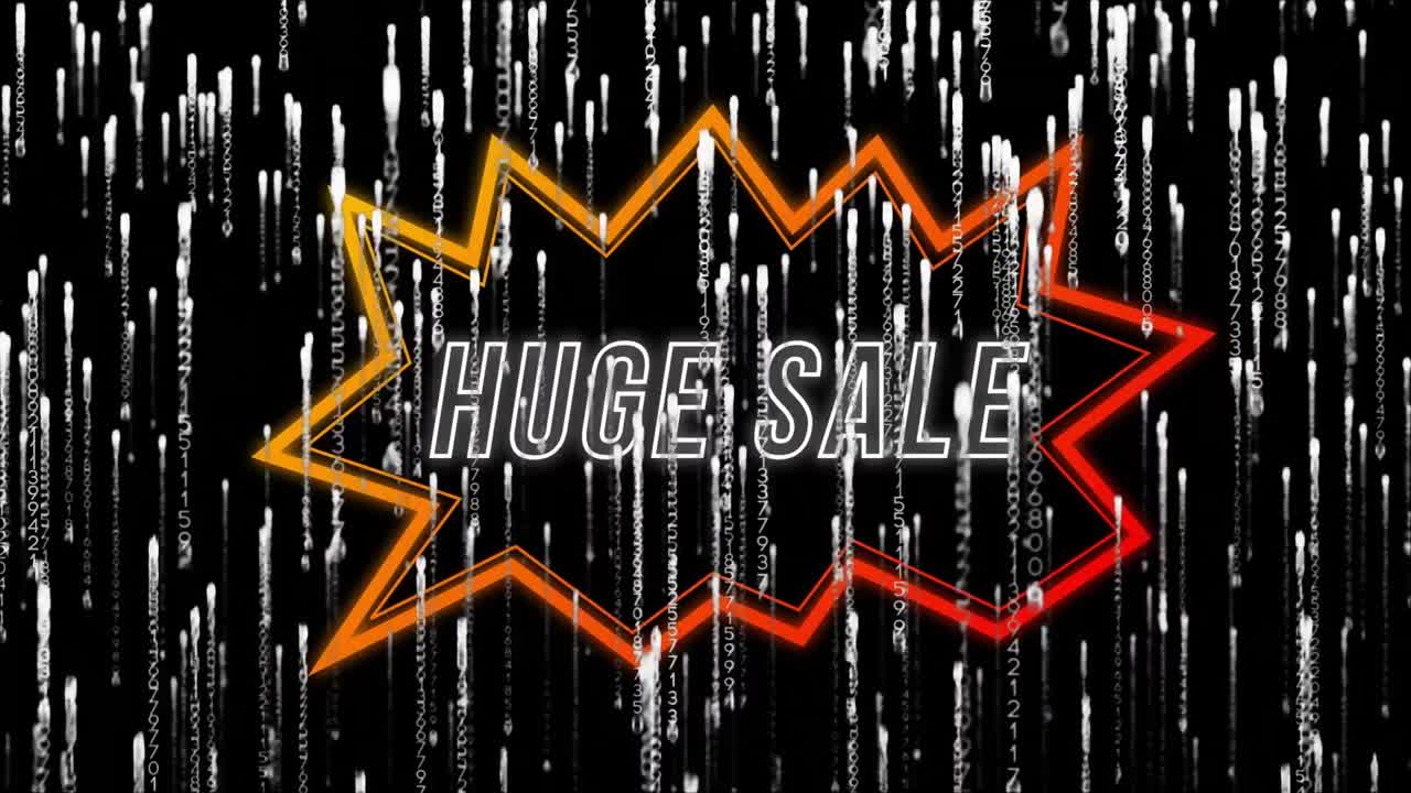 검은 바탕에 빛이 떨어지는 거대한 판매의 애니메이션