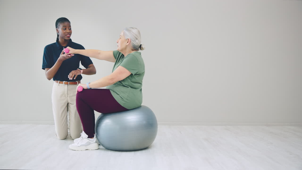 Dumbbells, stretching arms