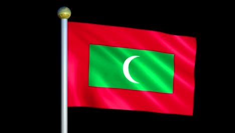 large looping animated flag of maldives