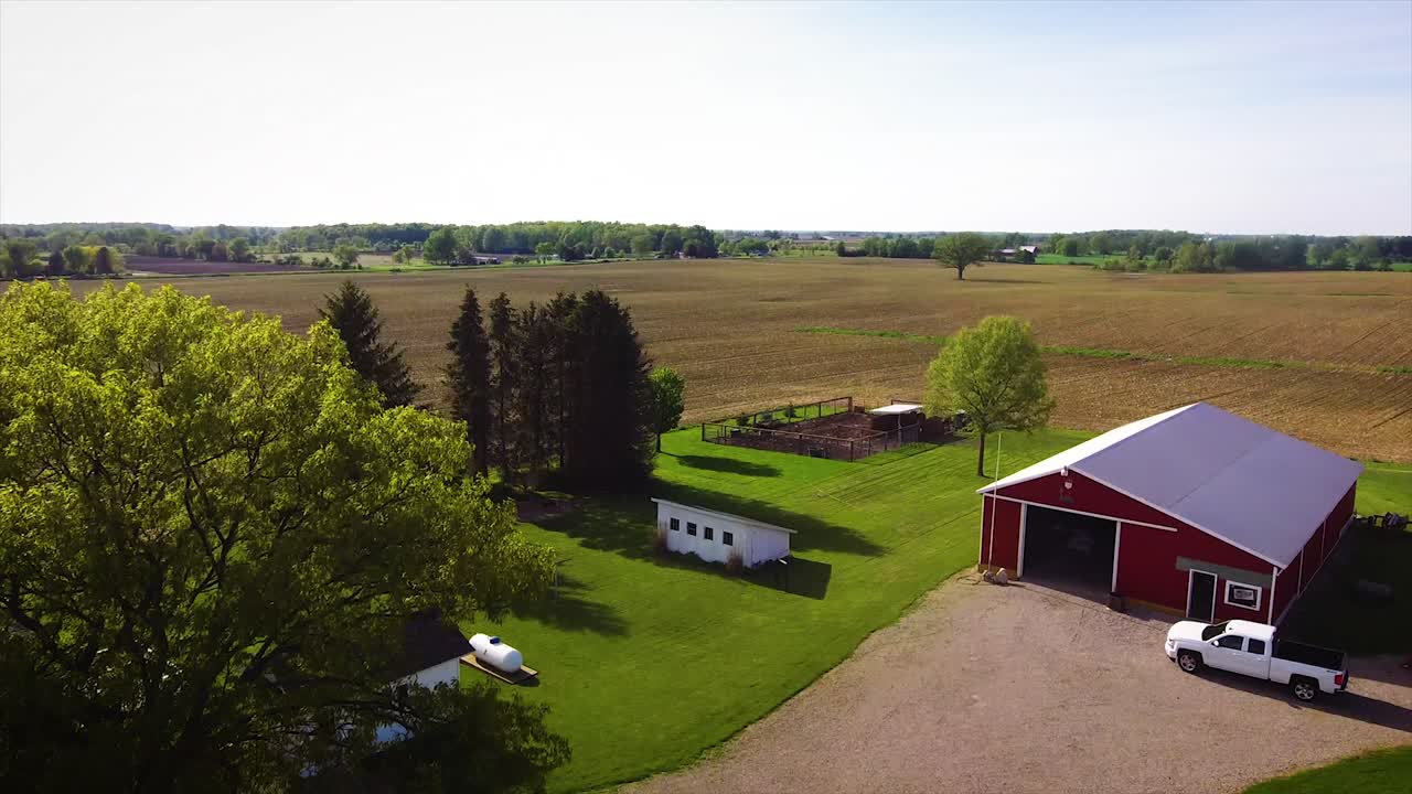 Aerial View of a Picturesque Farm