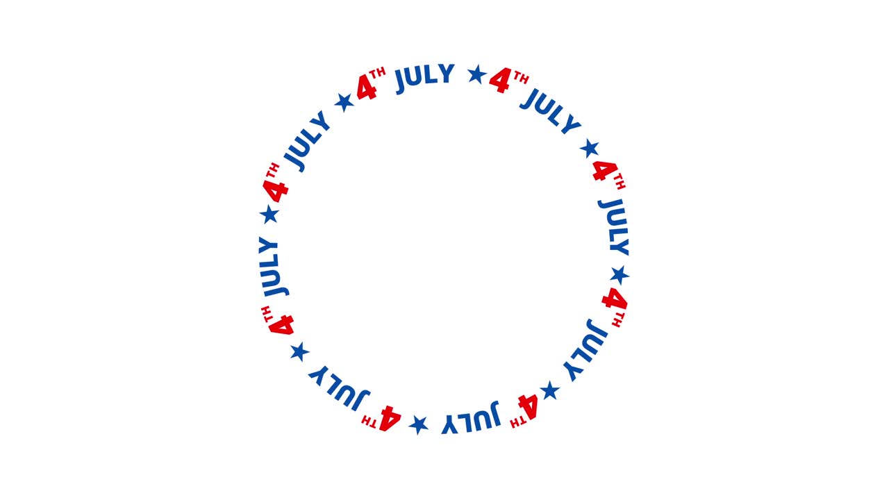 행복한 7월 4일 미국 독립기념일 문자 이동 국경 모션 그래픽 애니메이션