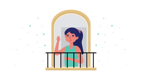 girl on a balcony