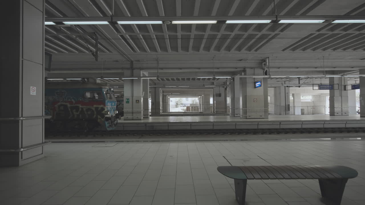 Empty Train Station Platform