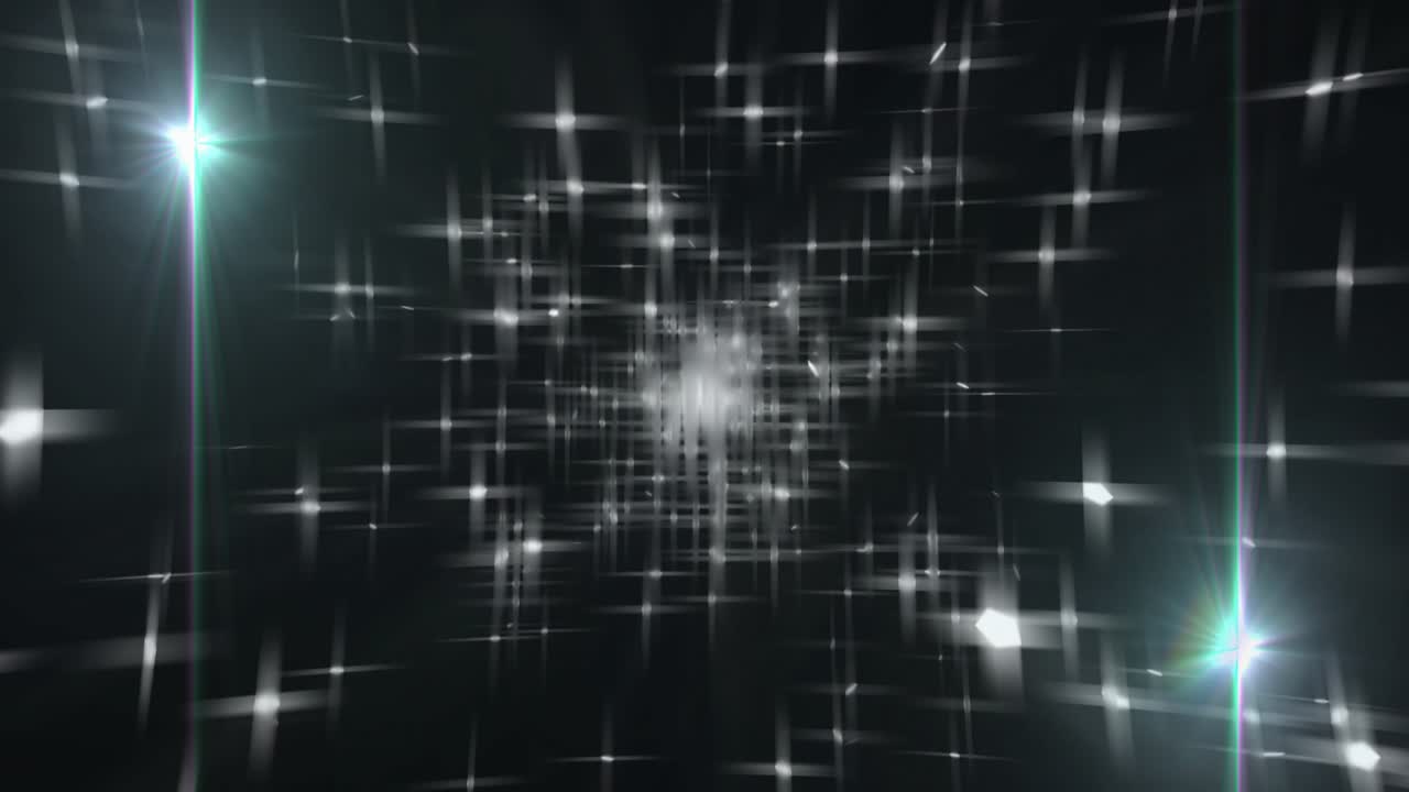 Starting with central cluster flares while light grid radiating pulsing dimming for shimmer loop