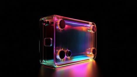 colorful glowing geometric shapes