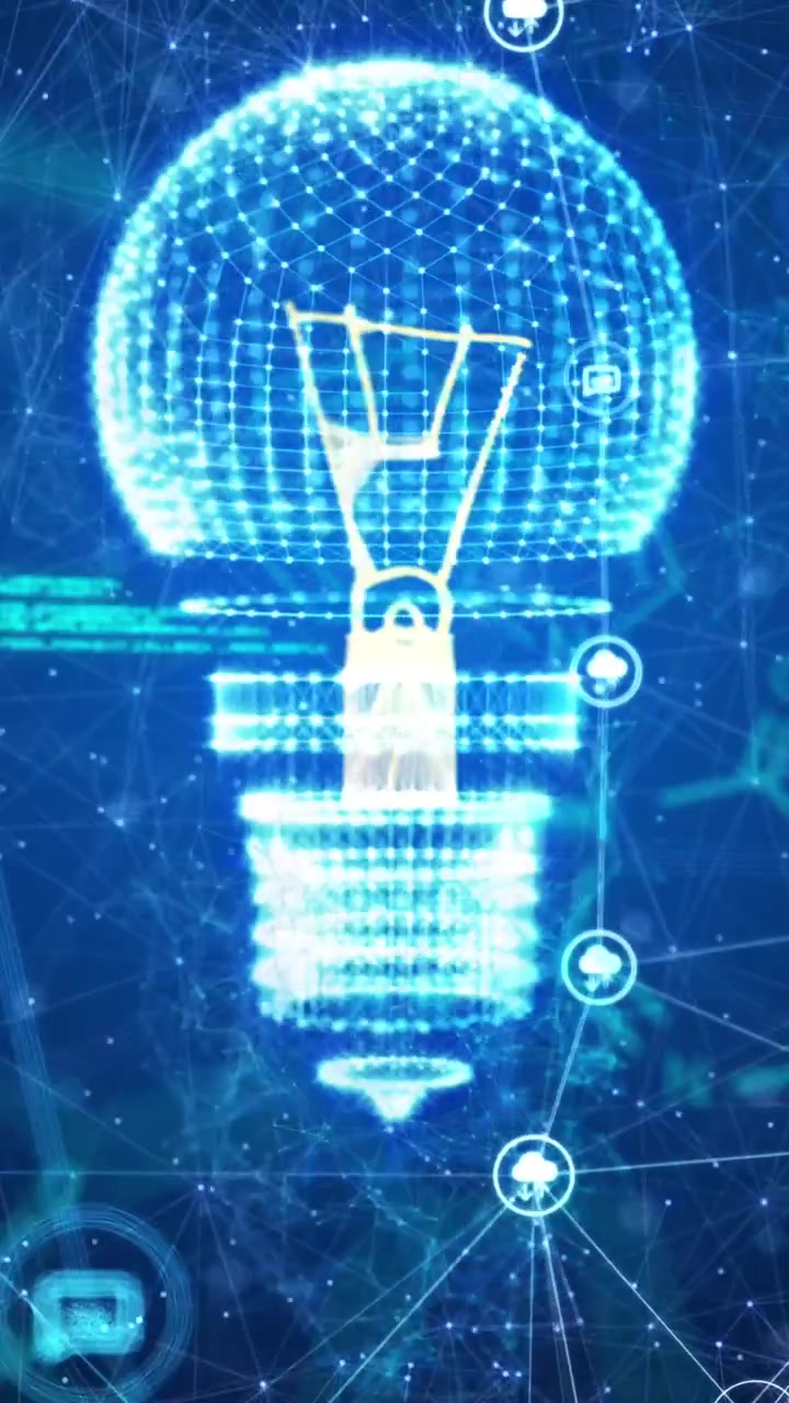 Animation of light bulb and data processing