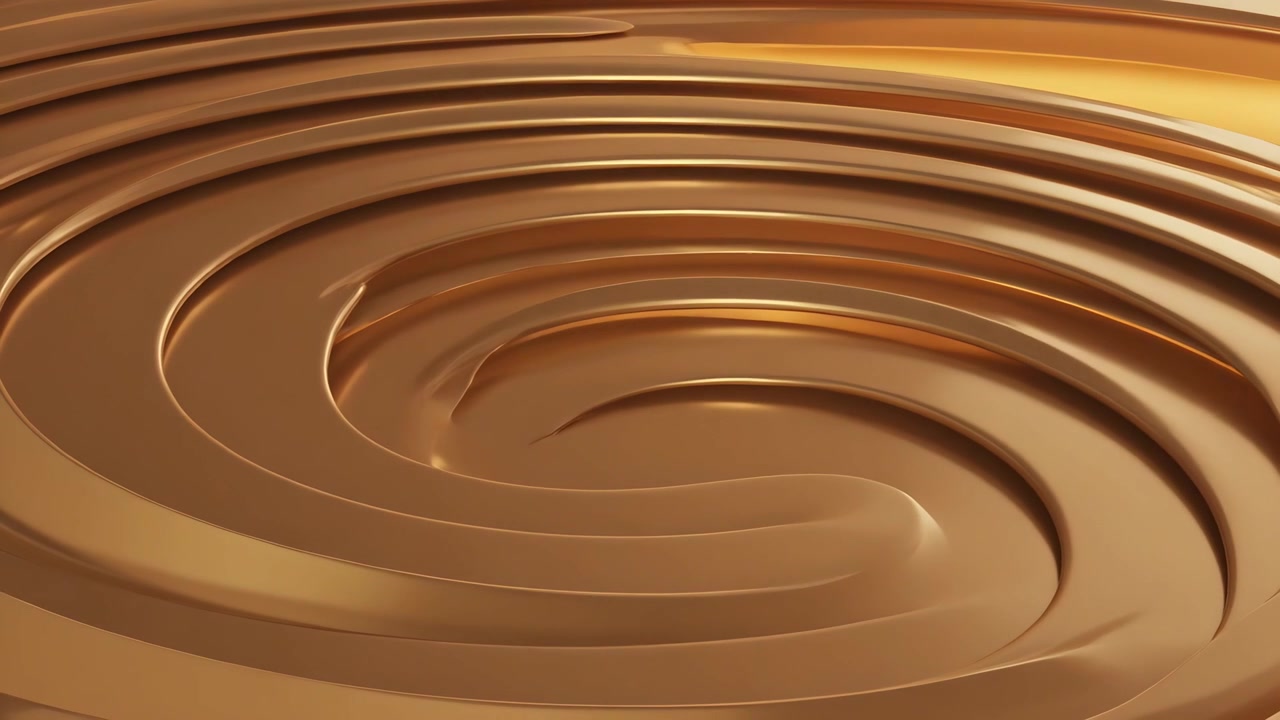 Increspature che iniziano una spirale lucida formando anelli più profondi sotto la luce dello studio, assestandosi in un'elica.