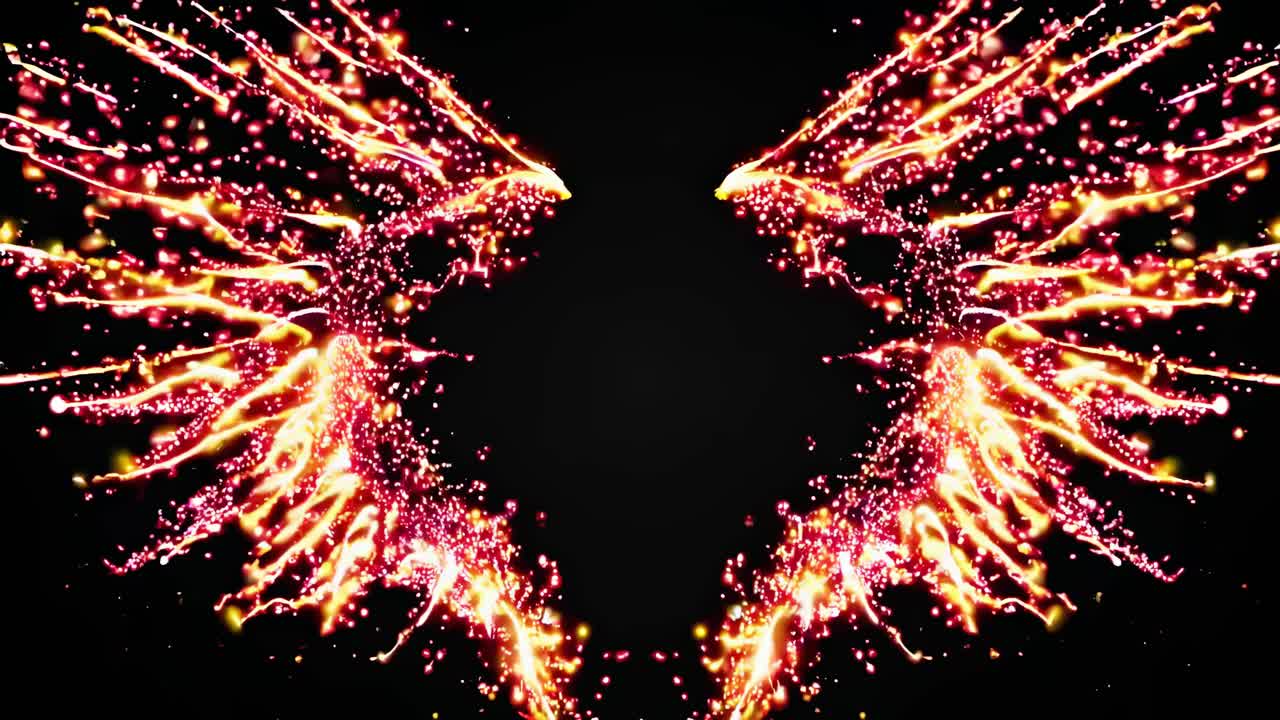 Abstract Fireworks Wings