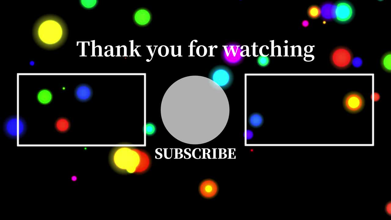 다채로운 공 구 끝 카드 끝 화면 모션 그래픽