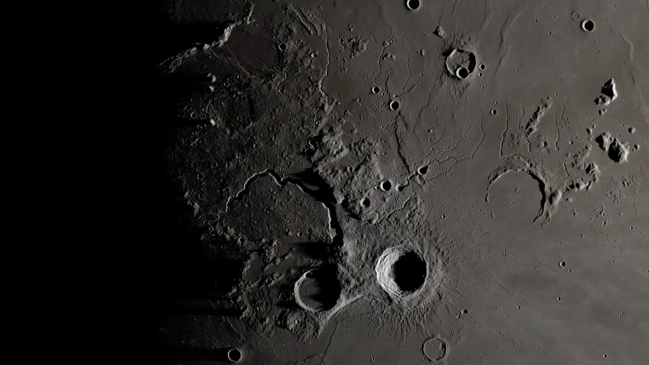 Craters and valleys on the moon