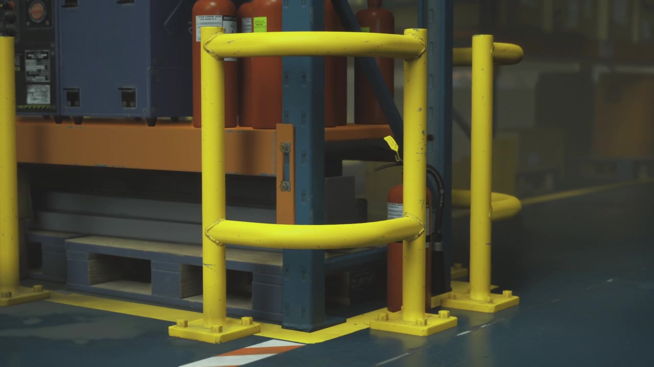 Industrial safety features enhance efficiency in a busy warehouse environment