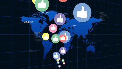 A-Las-Redes-Sociales-Les-Gusta-La-Animación-Sobre-Un-Mapa-Del-Mundo-Con-Puntos-De-Datos.