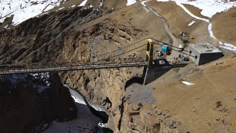 aerial-view-of-Asia's-highest-Chicham-Bridge-in-spiti-himachal-pradesh-India