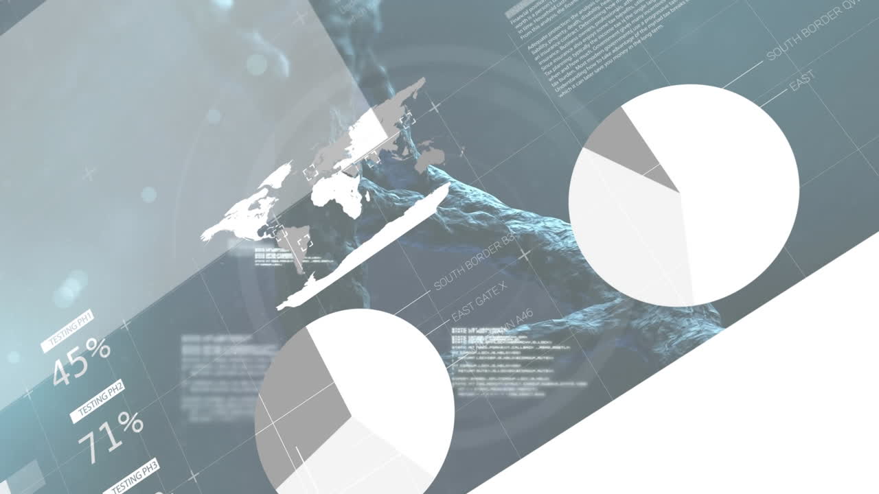 Animation of data processing over dna strand on black background